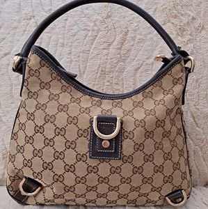 Gucci GG Canvas Abbey D-Ring  Small Hobo Bag